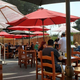An example of outdoor dining space within a converted parking lot, Half Moon Bay, California (August 2020)